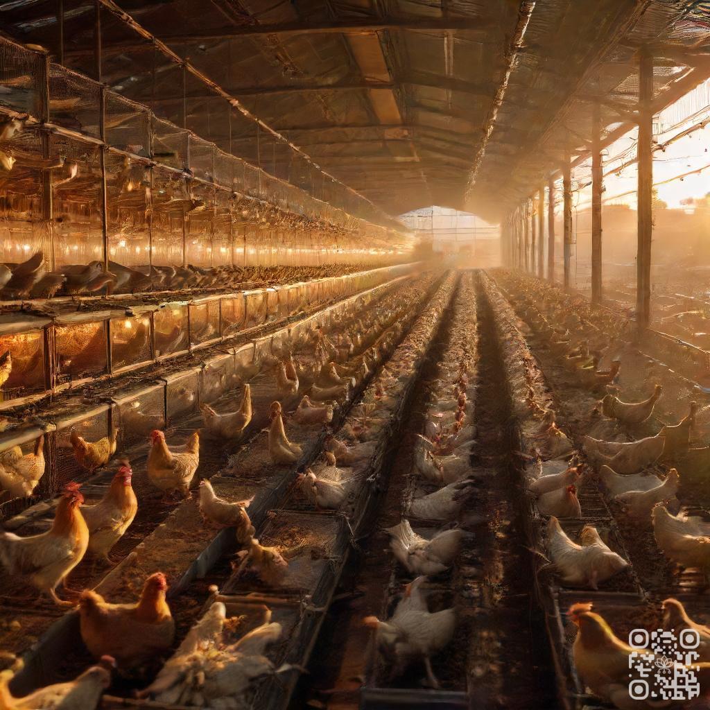 A Commercial Chicken House Filled With Chickens